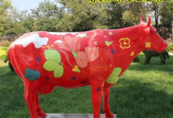 花牛雕塑廠家 彩色原理設(shè)計 不銹鋼花牛雕塑供應(yīng)商