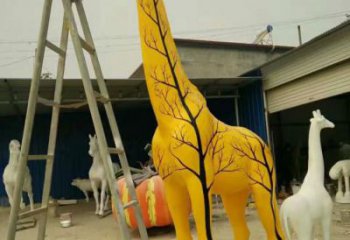 彩繪長頸鹿雕塑廠家 花樣自由配置 不銹鋼動物小品