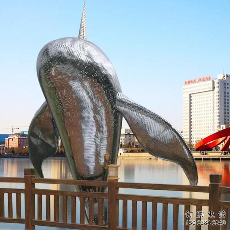 鯨魚雕塑廠家 動物美陳 不銹鋼鯨魚雕塑產(chǎn)品