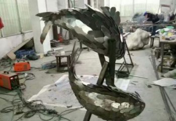 片片魚(yú)雕塑廠(chǎng)家 抽象原理 不銹鋼片片魚(yú)雕塑廠(chǎng)家