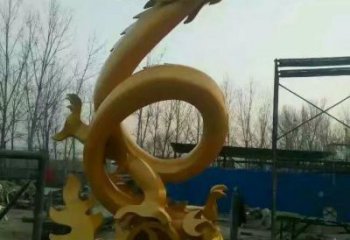 不銹鋼龍雕塑廠家 金色臥龍?jiān)煨?