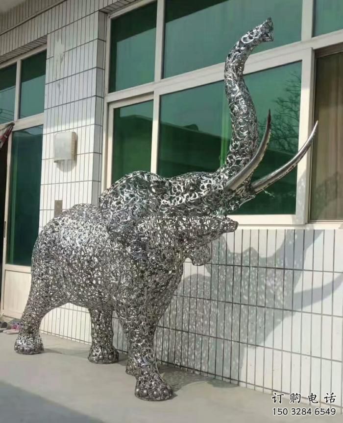 鏤空大象雕塑廠家 花片紋路 制作不銹鋼鏤空大象