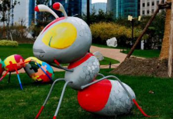 彩繪螞蟻雕塑廠家 供應不銹鋼彩繪螞蟻雕塑