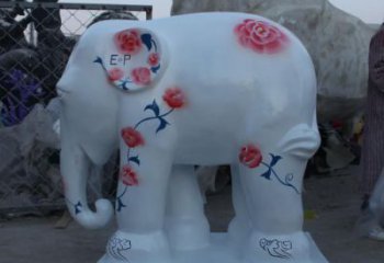彩繪大象雕塑廠家 生產不銹鋼彩繪大象雕塑