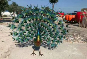 烤漆孔雀雕塑廠家 金屬漆效果 不銹鋼烤漆孔雀雕塑