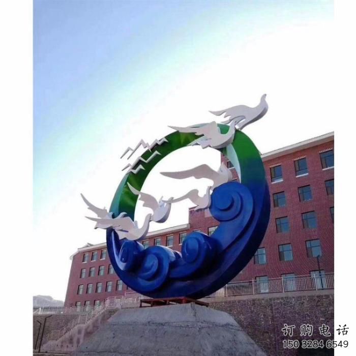 圓環大雁雕塑廠家 圓環雕塑 大雁雕塑