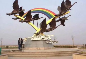 人字大雁雕塑廠家 隊(duì)形排列 人字大雁雕塑生產(chǎn)制作