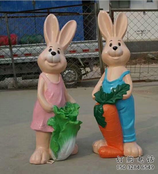 卡通兔子雕塑廠家 彩繪工藝 卡通兔子雕塑生產制作