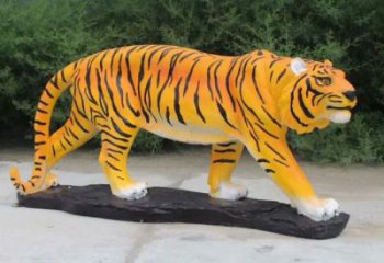 彩繪老虎雕塑廠家 動物小品  公園老虎小品雕塑