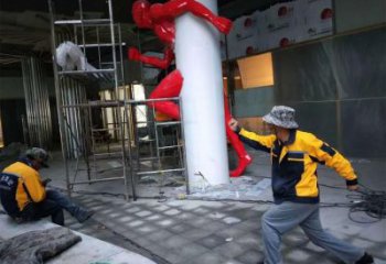 穿墻蜘蛛俠雕塑廠家 現代藝術人物 蜘蛛俠穿墻雕塑制作