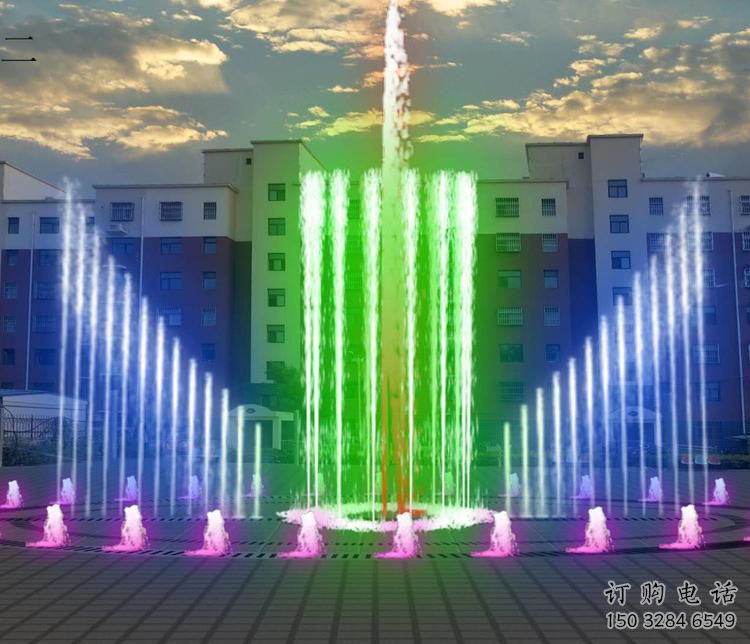 水景高低噴泉雕塑廠家 多色花樣設計概念