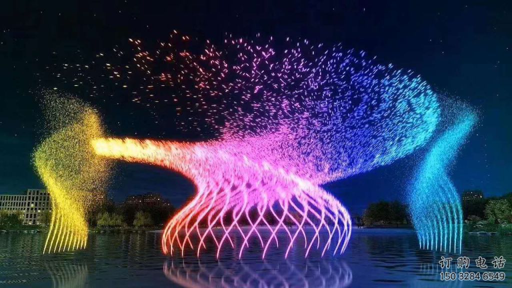 水景旋轉噴泉雕塑廠家  百態水花噴頭原理