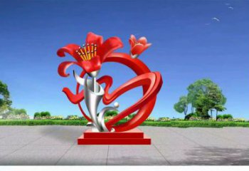 石榴花樹雕塑廠家 園林不銹鋼花卉雕塑