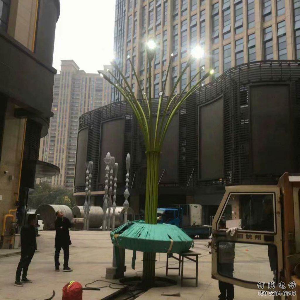 燈光樹雕塑廠家 不銹鋼園林燈光樹雕塑