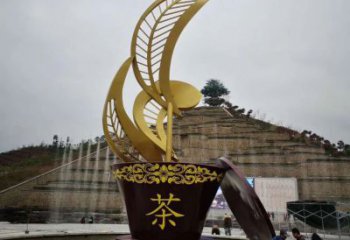 茶樹雕塑廠家 不銹鋼園林標(biāo)識(shí)建筑雕塑