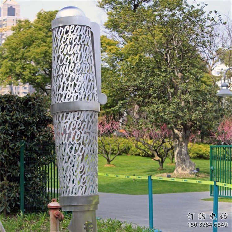 鏤空鋼筆雕塑  鏤空不銹鋼鋼筆雕塑廠家