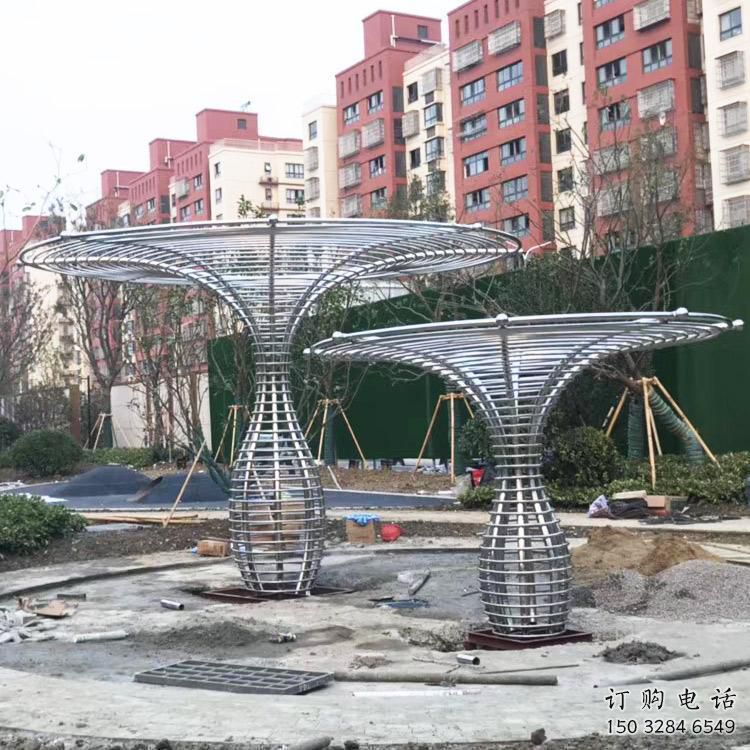 鋼管樹雕塑 鏡面不銹鋼鋼管樹雕塑