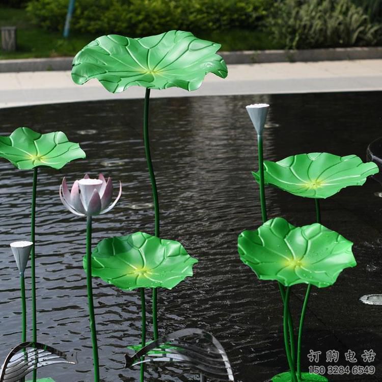 荷葉雕塑 仿真不銹鋼荷葉雕塑