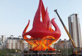 火苗雕塑 城市不銹鋼標識雕塑擺件