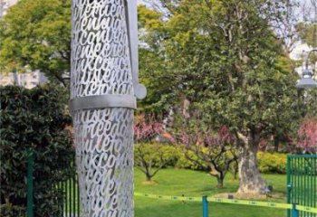 鏤空鋼筆雕塑  鏤空不銹鋼鋼筆雕塑廠家