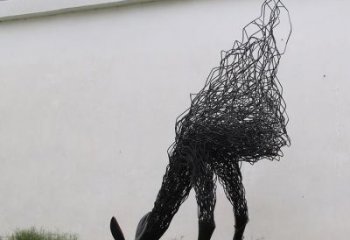 鋼絲鹿頭雕塑 不銹鋼半身鹿動(dòng)物雕塑