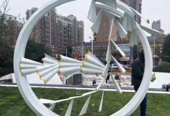 圓環雕塑 折紙圓環雕塑 不銹鋼圓環雕塑廠家