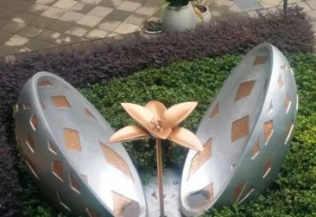 蓮藕雕塑廠家 植物體系 烤漆不銹鋼蓮藕雕塑