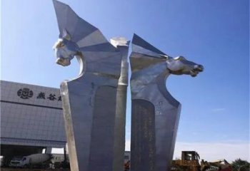 馬頭雕塑 地標形象牌 不銹鋼馬頭雕塑廠家