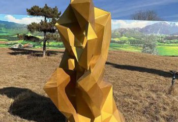 沉思者雕塑 烤漆幾何人物 不銹鋼幾何沉思者雕塑