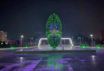 鏤空發光球雕塑廠家 變光原理設計 不銹鋼發光球雕塑