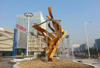 異形飄帶雕塑廠家 烤漆異形雕塑 不銹鋼飄帶雕塑