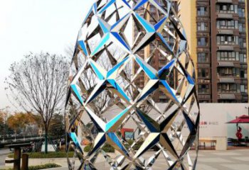 鏡面鏤空球雕塑 不銹鋼鏡面鏤空球雕塑廠家