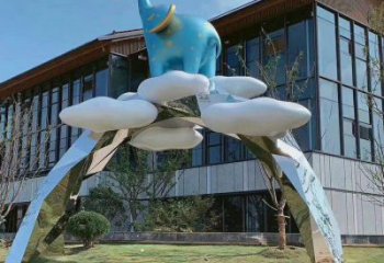 大象門頭雕塑廠家 動物門頭雕塑 不銹鋼大象門頭雕塑