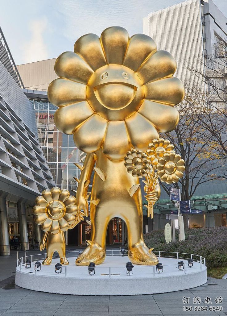 太陽花雕塑廠家 電鍍植物擺件 不銹鋼電鍍太陽花雕塑