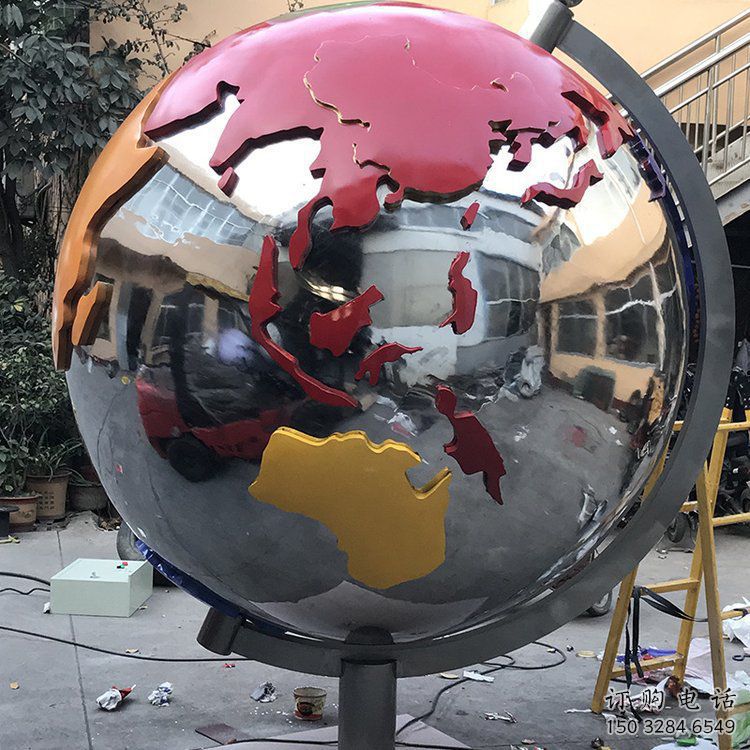 地球雕塑廠家 金屬球擺件 不銹鋼地球擺件雕塑