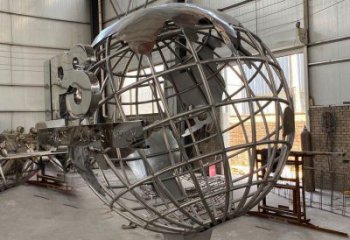 地球儀雕塑廠家 鏤空元素設計 不銹鋼地球儀雕塑生產