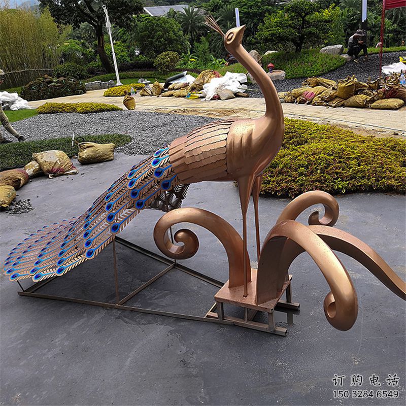 孔雀雕塑廠家 古典韻味系列 不銹鋼孔雀雕塑制作公司