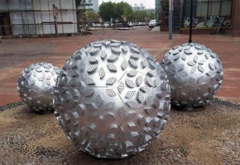 鏤空球雕塑廠家 凸凹圖案設計 不銹鋼鏤空球雕塑加工