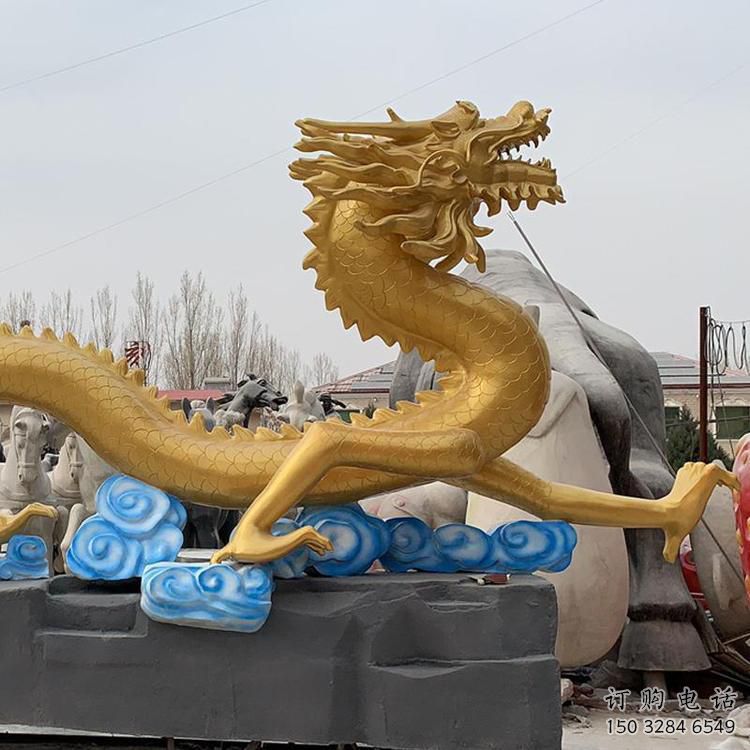 龍雕塑 噴漆彩繪動(dòng)物雕塑 戶外不銹鋼龍雕塑廠家