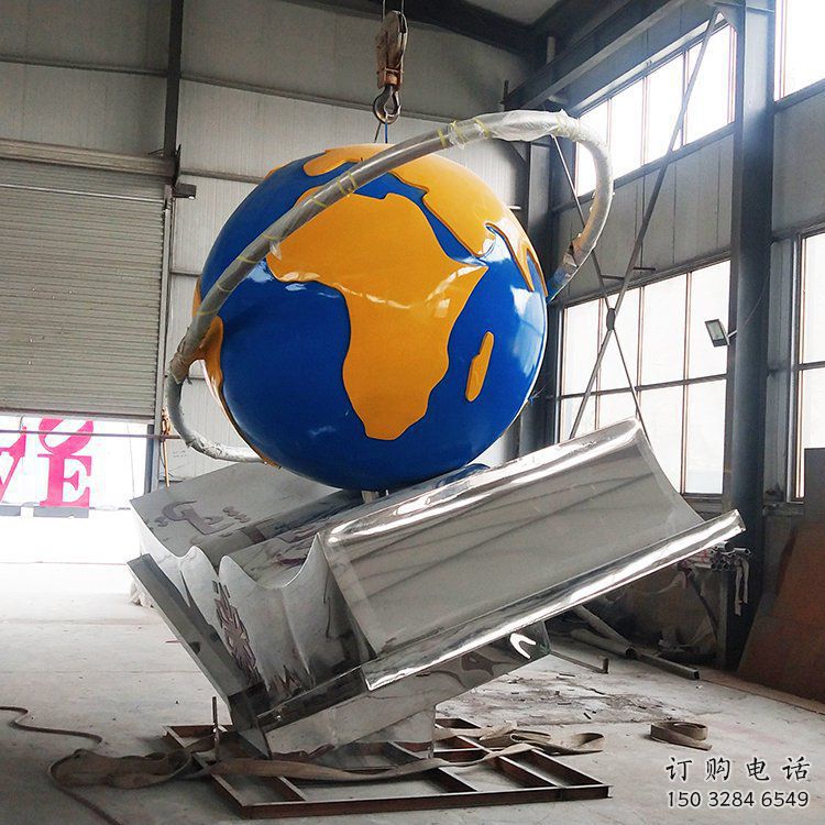 地球儀雕塑 商業(yè)街噴漆小品 戶外大型地球儀雕塑廠家