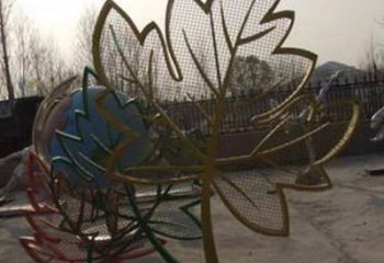 楓葉雕塑 拉絲工藝 戶外鏤空楓葉雕塑廠家