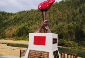 黨建火炬雕塑 彩繪噴漆小品 戶外大型火炬雕塑廠家