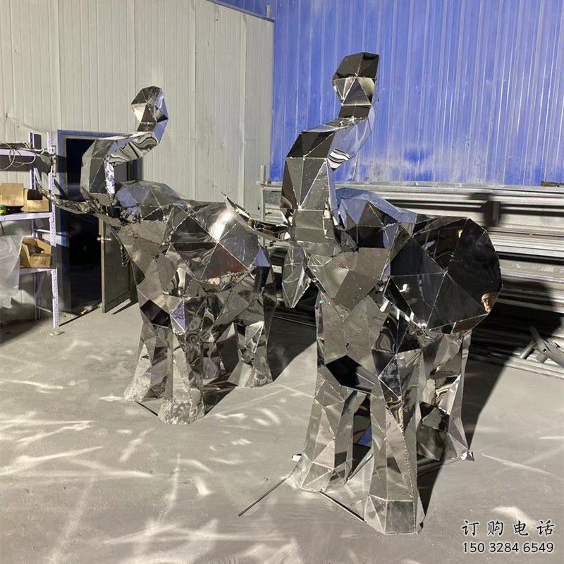 大象雕塑 抽象動物擺件 大型不銹鋼大象雕塑廠家