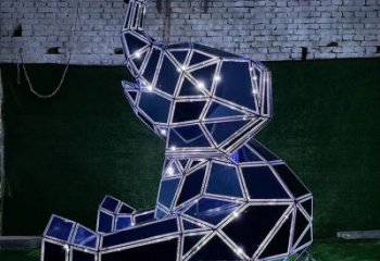 大象雕塑 鏤空發(fā)光小品 戶外不銹鋼大象雕塑擺件