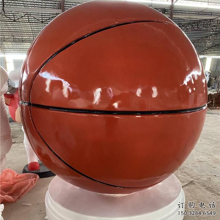 籃球雕塑 體育運(yùn)動(dòng)擺件 戶外烤漆籃球雕塑廠家