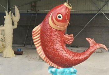 鯉魚雕塑 彩繪海洋小品 戶外園林鯉魚雕塑廠家