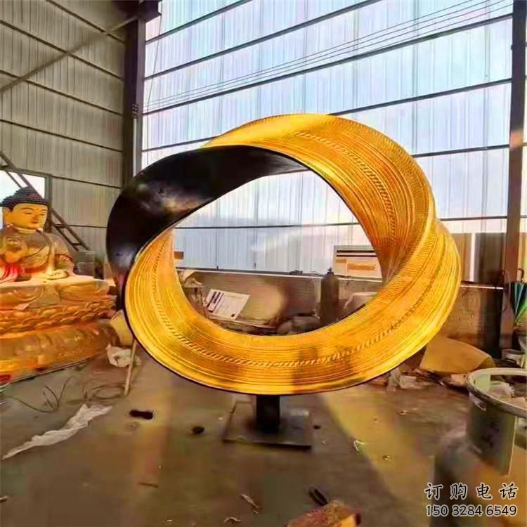 鍍金圓環(huán)雕塑 異形幾何擺件 戶外鍍金圓環(huán)雕塑廠家