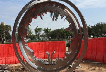 圓環(huán)雕塑  街道異形小品 抽象不銹鋼圓環(huán)雕塑廠家