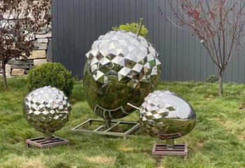 松果雕塑 中式草地擺件 鏡面松果雕塑廠家