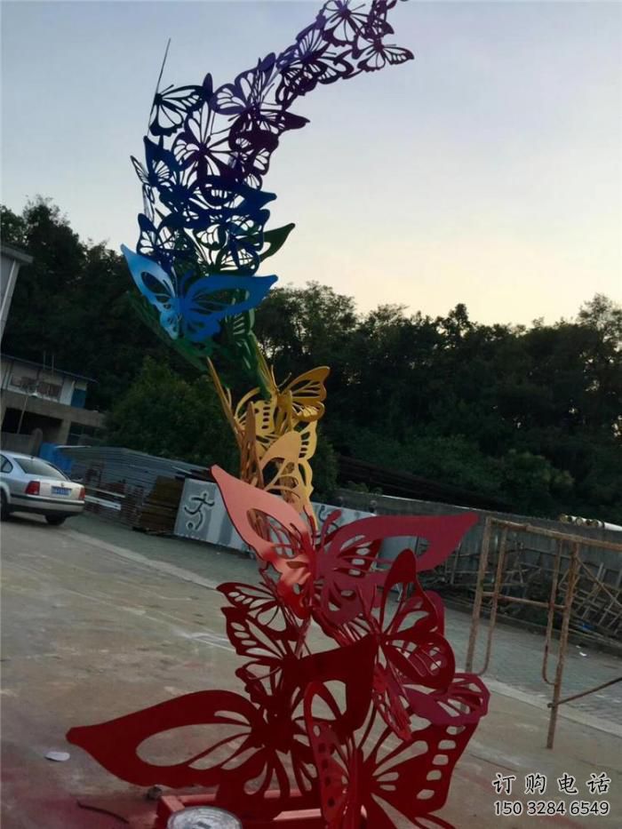 現(xiàn)代蝴蝶雕塑廠家 室內(nèi)烤漆擺件 賓館玄關(guān)蝴蝶雕塑